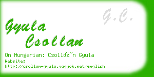 gyula csollan business card